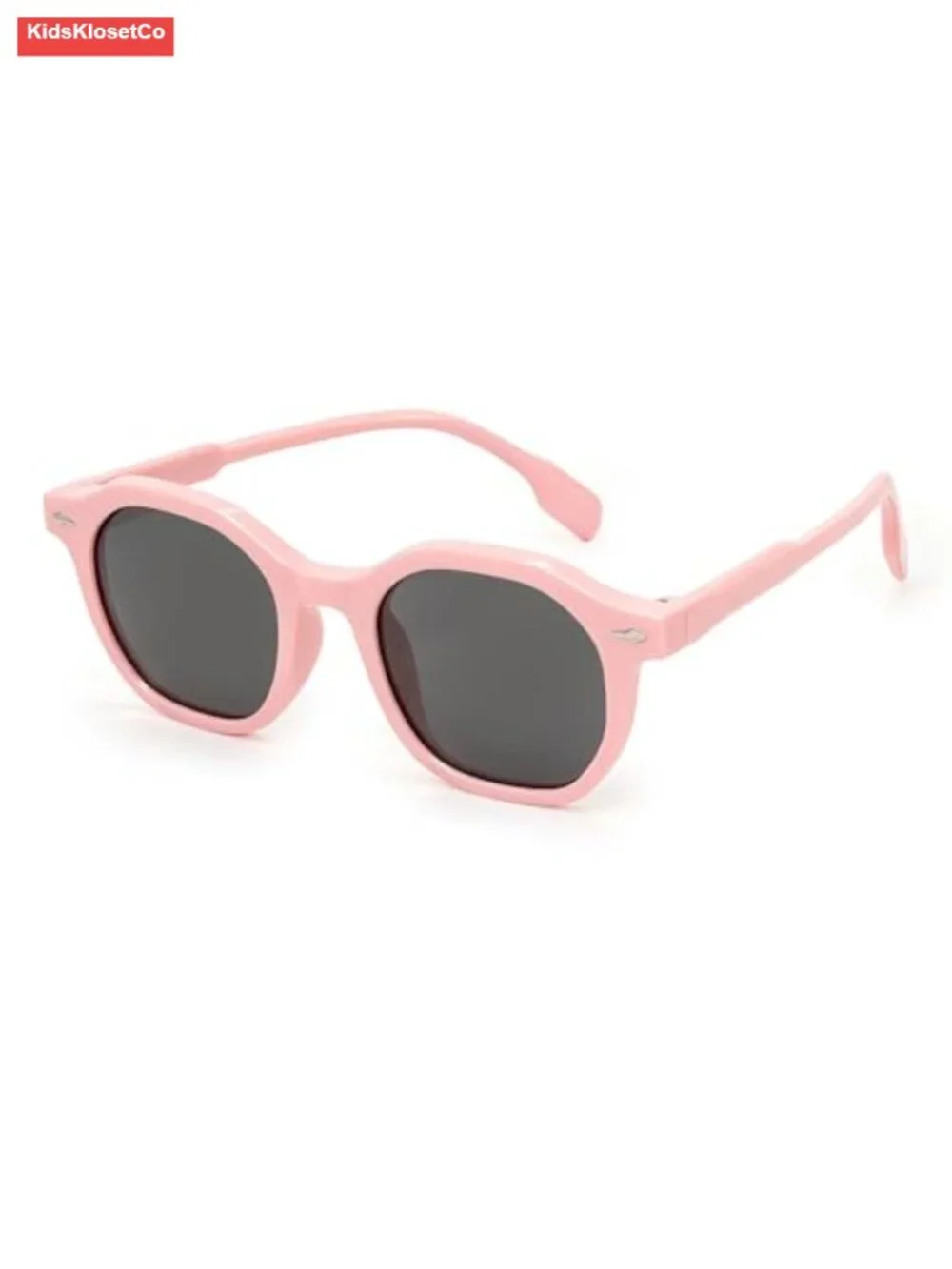 Kids Polarized Sunglasses UV400 Protection Round Frame TPEE Rubber